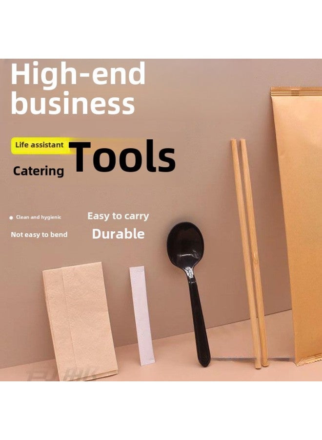 Xufei Disposable Chopsticks Four-piece Tableware Suit Take-out Fast Food Commercial Chopsticks Blank Solid Color Kraft Paper Bamboo-Color:100 Sets Of Sunroofs 24 Chopsticks Wet Wipes And Toothpicks Three-piece Set Thickenedbrown Packing Paper - Image 3
