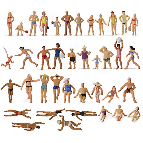 Evemodel P8720 40pcs Model Trains Swimming Figures 187 Scale HO Scale People Scenery Layout Landscape Miniature - Image 1