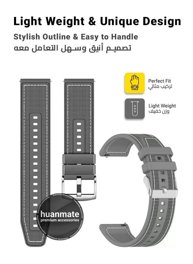 huanmate - Huawei WATCH GT 5 46mm Soft Silicone Replacement Strap - High Quality, Lightweight, Stylish & Durable - Easy Installation - Replacement Strap for Huawei WATCH GT 5 46mm - Image 1