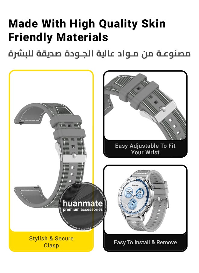 huanmate - Huawei WATCH GT 5 46mm Soft Silicone Replacement Strap - High Quality, Lightweight, Stylish & Durable - Easy Installation - Replacement Strap for Huawei WATCH GT 5 46mm - Image 1