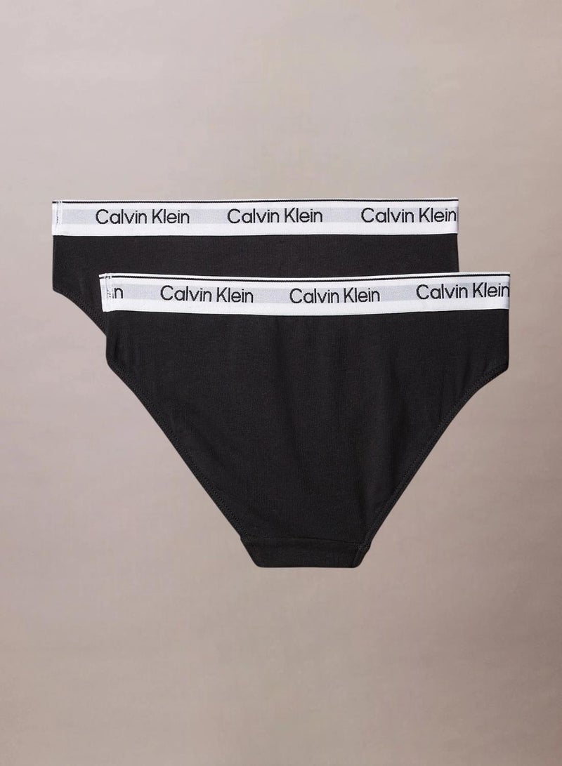 Calvin Klein Jeans 2 Pack Girls Bikini Briefs - Icon Cotton Stretch - Image 2