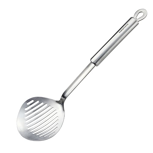 kakamono Skimmer Slotted Spoon kitchamajigs Strainer Ladle Heavy Duty 304 Stainless Steel Metal Spatula - Skimmer Slotted Spoon, Cooking Spoon for KitchenSpoon for Kitchen 13in - Image 1