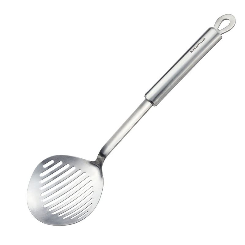 kakamono Skimmer Slotted Spoon kitchamajigs Strainer Ladle Heavy Duty 304 Stainless Steel Metal Spatula - Skimmer Slotted Spoon, Cooking Spoon for KitchenSpoon for Kitchen 13in - Image 5