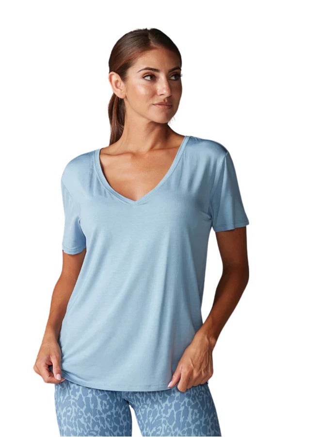 Tavi Everyday V-Neck Tee Sky - Image 1