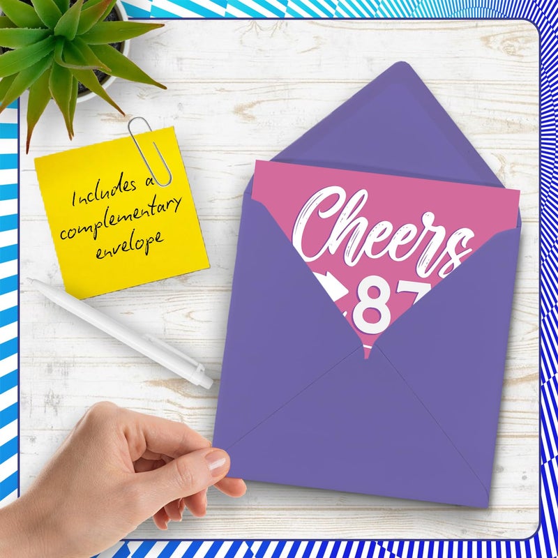 Stuff4 87th Birthday Cards for Women - Cheers - Happy Birthday Card for 87 Year Old Woman Nanny Granny Nana Aunt  5.7 Inch Bday Greeting Cards - Image 5