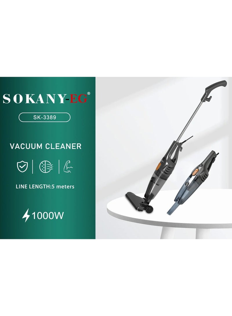 سوكاني مكنسه كهربائيه ستانلس 2*1 1000 وات من سوكاني SK-3389، فضي - Image 3