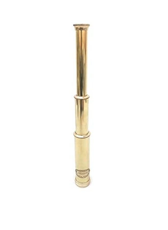 WAVE NAUTICAL™ Brass Telescope Royal Navy Handmade Telescope Lens Cover Gift for Kids Pirate Spyglass Captain Marine Telescope(Golden 12 Inch) - Image 1