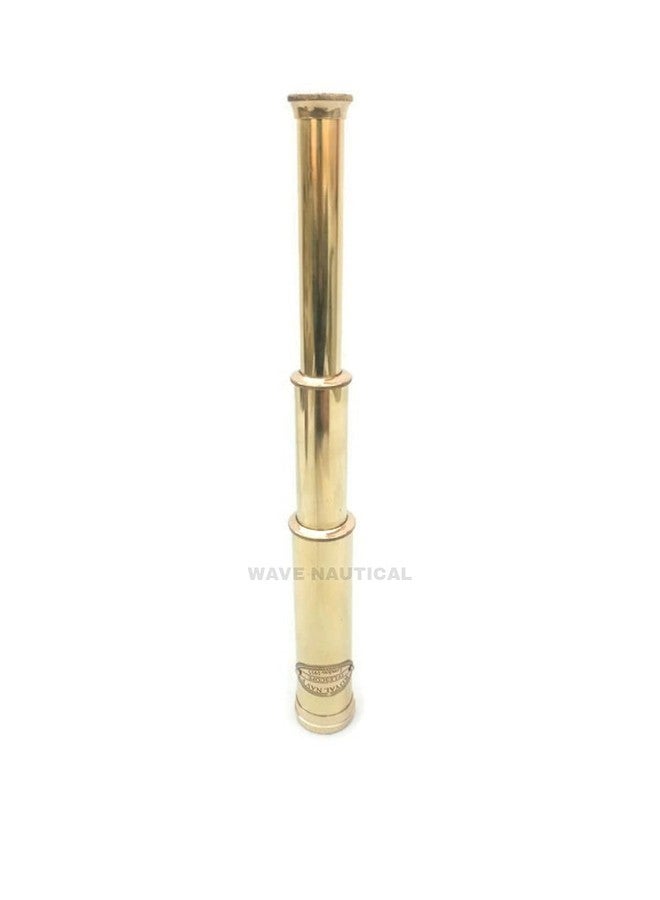 WAVE NAUTICAL™ Brass Telescope Royal Navy Handmade Telescope Lens Cover Gift for Kids Pirate Spyglass Captain Marine Telescope(Golden 12 Inch) - Image 3