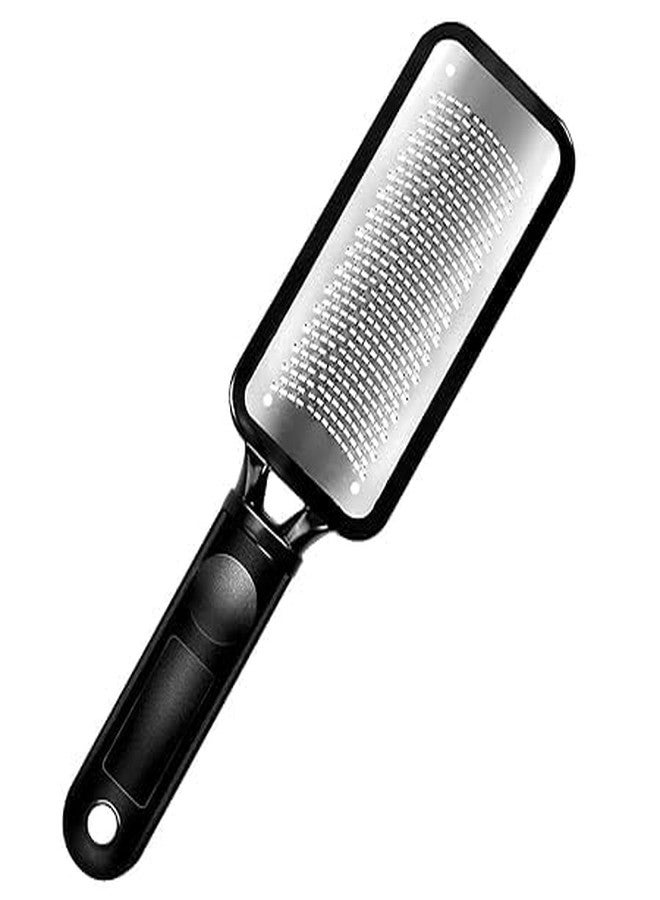 Alku Professional Stainless Steel Foot File, Coarse Pedicure Rasp, Black Handle - Image 1