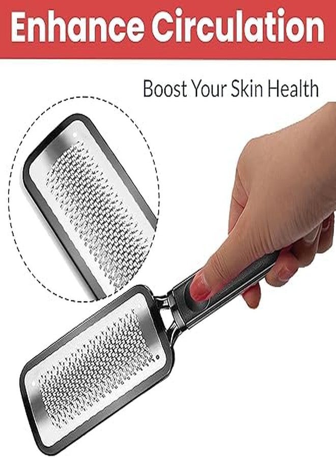 Alku Professional Stainless Steel Foot File, Coarse Pedicure Rasp, Black Handle - Image 3
