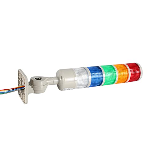 Luban Signal Tower Stack Lights - Industrial Warning Lights with Rotatable Base, Steady/Flashing Switch, 110V/220V AC (5-Layer, Buzzer) - Image 5