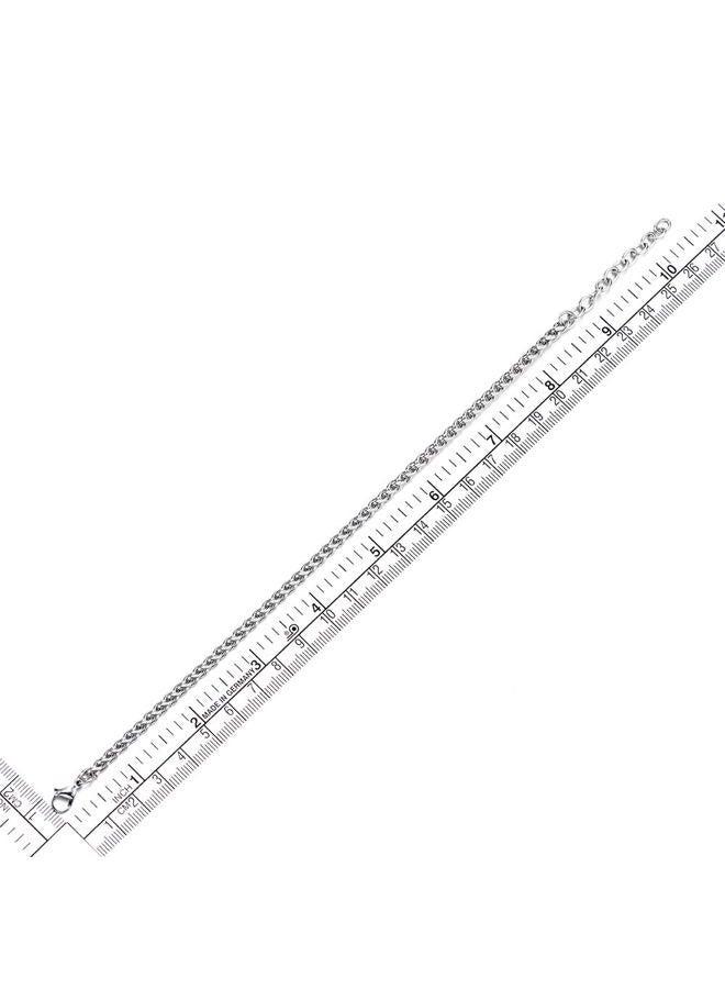 COOLSTEELANDBEYOND Classic Stainless Steel Franco Chain Anklet Bracelet for Women Girls, Adjustable - Image 3