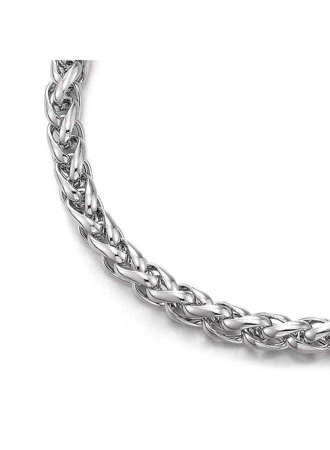 COOLSTEELANDBEYOND Classic Stainless Steel Franco Chain Anklet Bracelet for Women Girls, Adjustable - Image 2