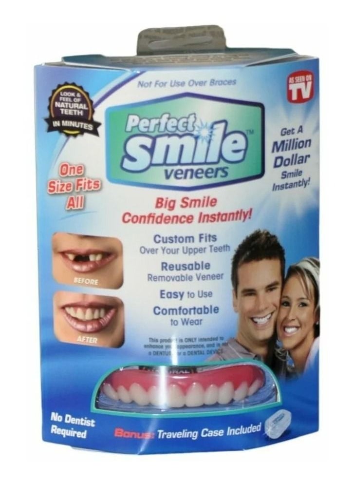 Perfect Smile - Teeth Whitening Comfortable Silicone Perfect Smile Men Women Upper Cosmetic Veneer Tooth Cover Look of natural teeth in minutes - Image 1