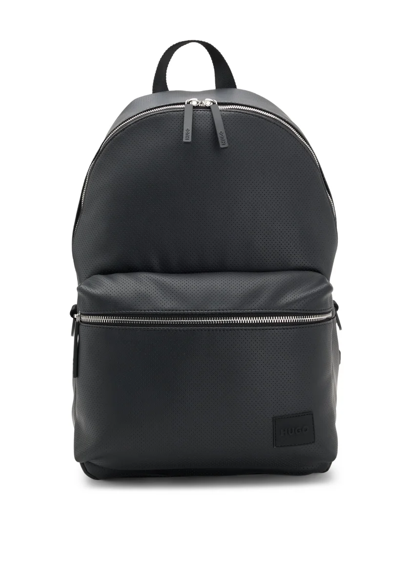 HUGO Backpack in perforated faux leather