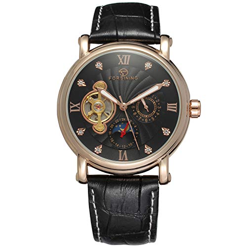 FORSINING ساعة فورسينغ للرجال ذاتية التعبئة بحزام جلد حقيقي أنيق مصمم فاز 800M3R4 - Image 2