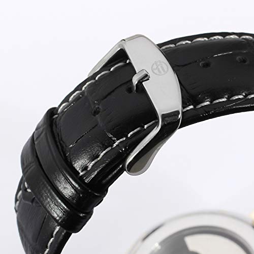 FORSINING ساعة فورسينغ للرجال ذاتية التعبئة بحزام جلد حقيقي أنيق مصمم فاز 800M3R4 - Image 4