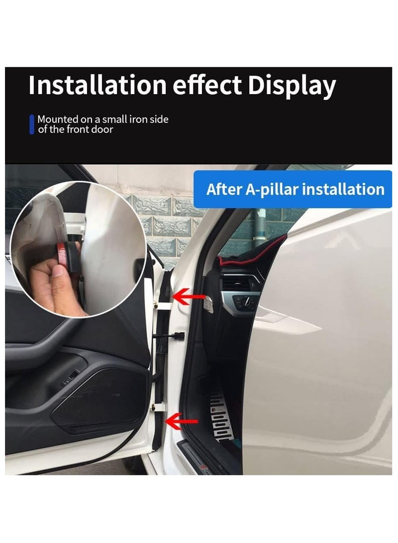 SYOSI Car Door Rubber Seal Strip, Car Weather Stripping, Double Layer 5 Holes Universal Self Adhesive Auto Door Soundproofing Weatherstrip for Car Tailgate Rubber Draft Seal Strip (5M/16.4Ft) - Image 2