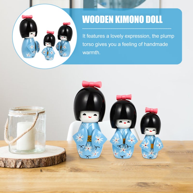 3pcs Kimono Doll Figurine Desktop Japanese Kimono Figurines - Image 5