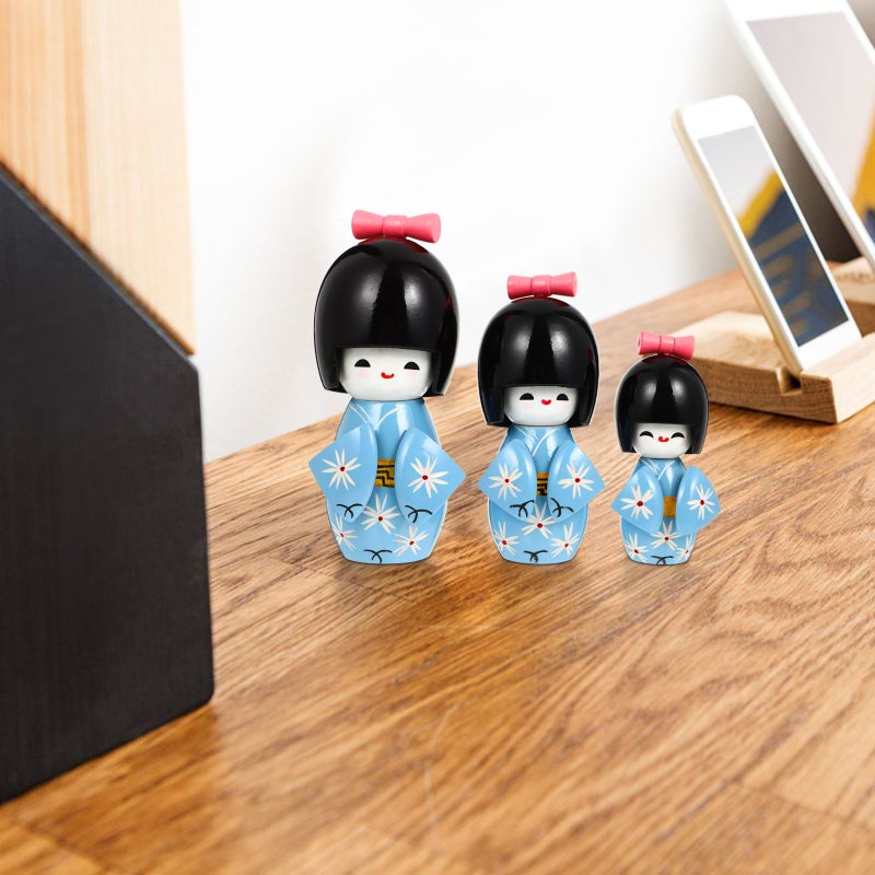 3pcs Kimono Doll Figurine Desktop Japanese Kimono Figurines - Image 4