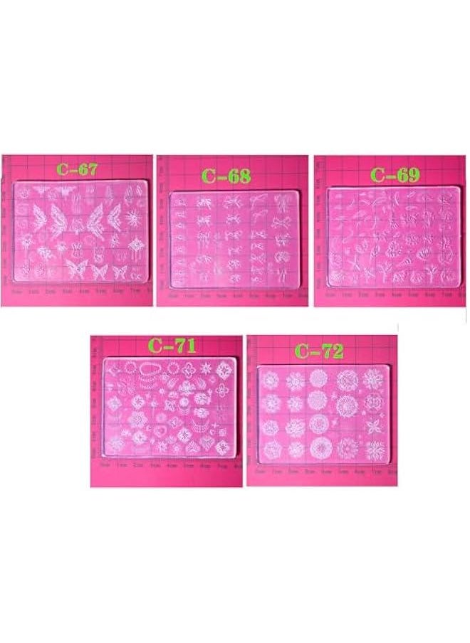 Generic - Epoxy Silicone Mold,Nail Art Silicone Mold Beautiful 3D Nail Casting Molds Embossed Nail Stencils Sculpture Mould Decorations for Manicurist(Style C80) - Image 1