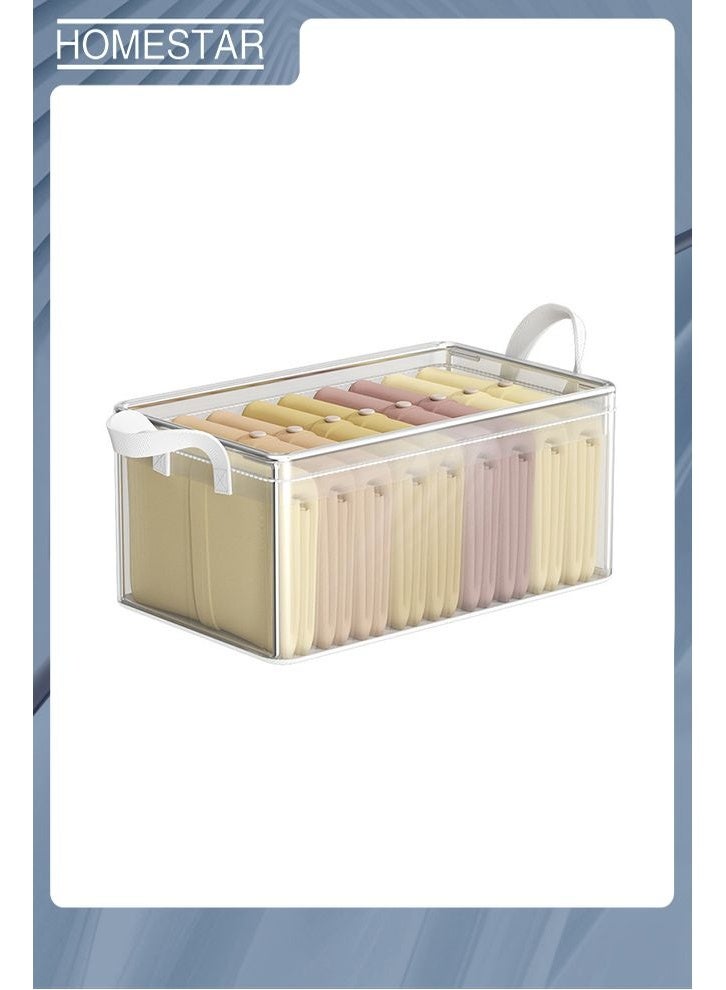 HOMESTAR 4PCS Transparent and waterproof clothing storage basket, home wardrobe, clothes, pants, layered arrangement, transparent folding storage basket 26L - Image 2