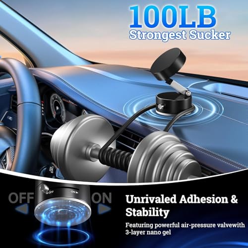 SKYCELL Magnetic Phone Holder for Car – Magnetic Suction Phone Mount | Magsafe Holder | Magnetic Mobile Holder for Car & Home (Black) - Image 3