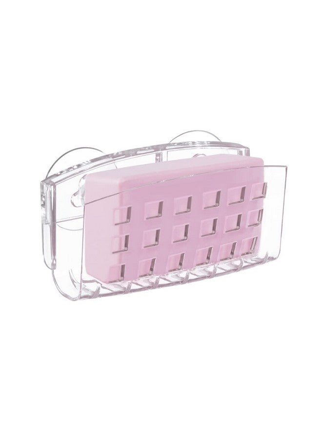 InterDesign iDesign Sinkworks Kitchen Sink Suction Holder for Sponges, Scrubbers, Soap - Clear Large - Image 1