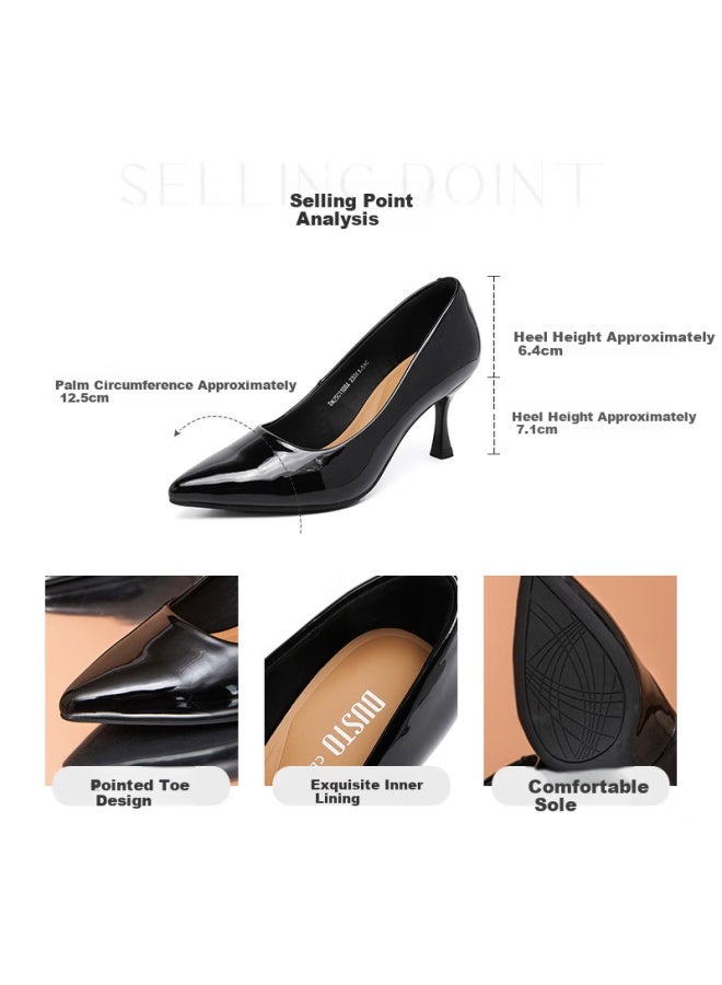 DUSTO Da Dong Women's High Heels Spring/summer New Pointed Toe Wine Glass Heel Single Shoes Commuting Style Versatile 1108 - Image 1