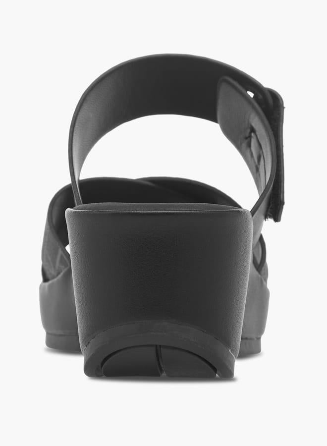 بابريكا صنادل نسائية بنعل ويدج وطبعات شعار مع أشرطة متقاطعة - Image 5