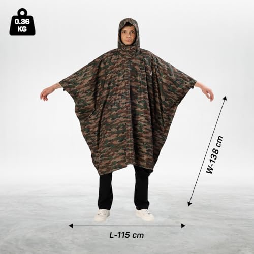 ROCKSPORT Unisex Outdoor Rain Poncho for Adult,Multi Use, Waterproof, Lightweight, Reusable & Packable, One Size Fits Most (Camo) - Image 2