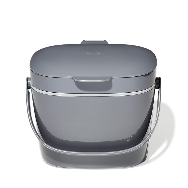 OXO OXO Good Grips EASY-CLEAN COMPOST BIN - CHARCOAL - 1.75 GAL/6.62 L, Plastic, 8.3"L x 10.15"W x 12"H  - Image 1