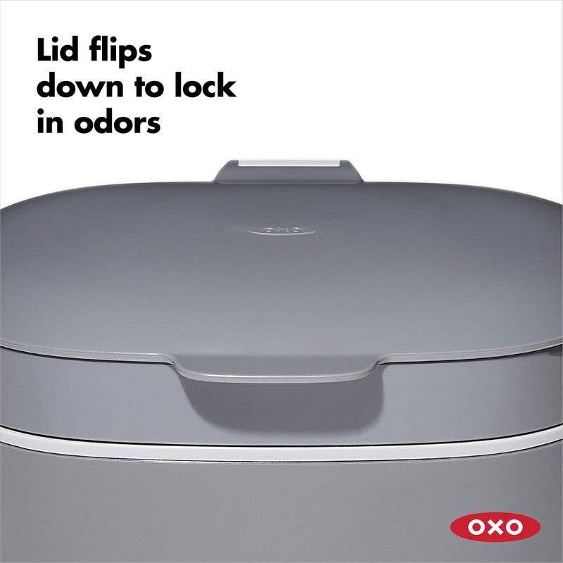 OXO OXO Good Grips EASY-CLEAN COMPOST BIN - CHARCOAL - 1.75 GAL/6.62 L, Plastic, 8.3"L x 10.15"W x 12"H  - Image 5