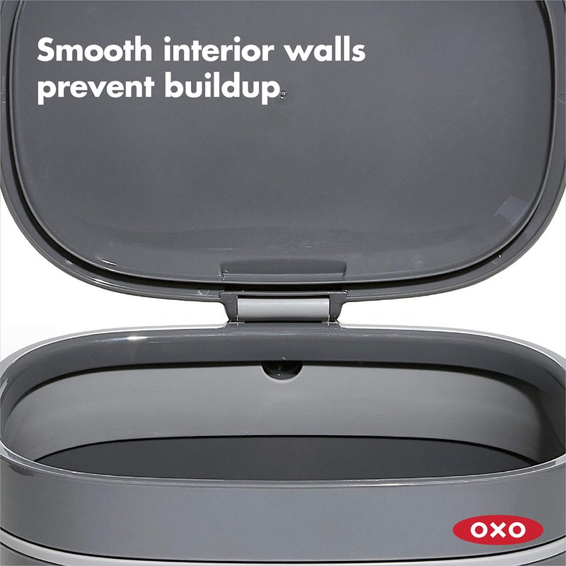 OXO OXO Good Grips EASY-CLEAN COMPOST BIN - CHARCOAL - 1.75 GAL/6.62 L, Plastic, 8.3"L x 10.15"W x 12"H  - Image 4