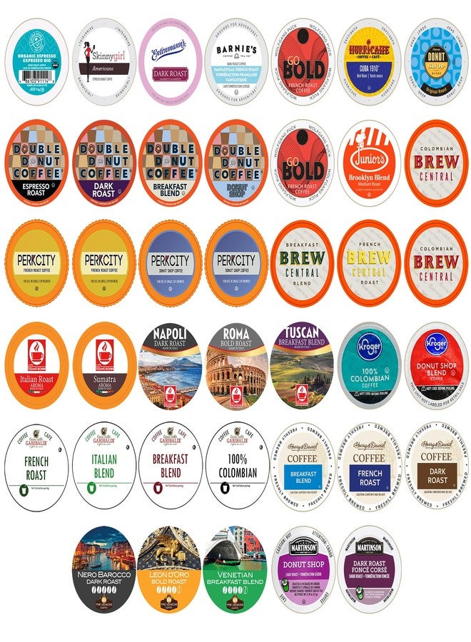 Crazy Cups Single Serve & K Cups Variety Pack, Including Unflavored Dark Roast & Medium Roast Pods, Pods Variety Pack for Keurig K Cups Machines, 40 Count - Image 1