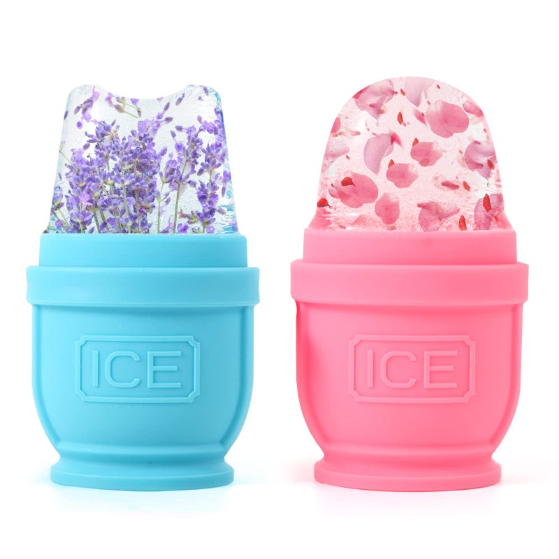 BFASU 2 Packs Face and Body Ice Roller, Silicone Ice Cube for Puffiness, Pain Relief, Cold Therapy Ice Cup Molds Massage Tool - Image 1