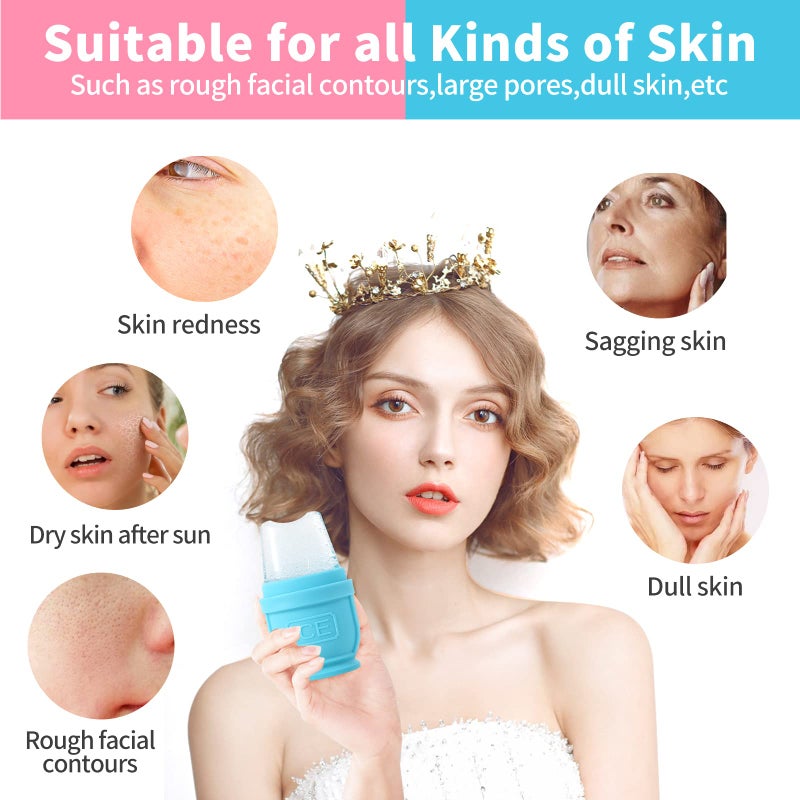 BFASU 2 Packs Face and Body Ice Roller, Silicone Ice Cube for Puffiness, Pain Relief, Cold Therapy Ice Cup Molds Massage Tool - Image 4