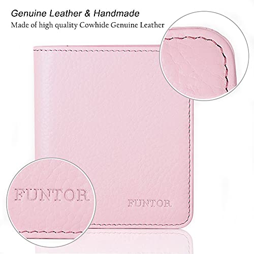 FT FUNTOR FUNTOR Leather Wallet for women, Ladies Small Compact Bifold Pocket RFID Blocking Wallet for Women, Pink - Image 5