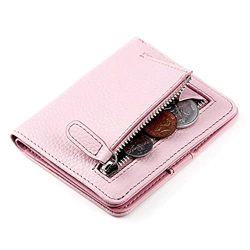 FT FUNTOR FUNTOR Leather Wallet for women, Ladies Small Compact Bifold Pocket RFID Blocking Wallet for Women, Pink - Image 3
