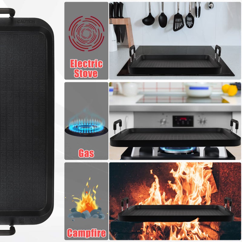 CukAid Flat Top Griddle for Stovetop,Camping Griddle/Cookware, Flat Top Grill,Non-Stick Griddle Grill Pan, Stove Top Grille,Aluminum Material, Dishwasher Safe - Image 5