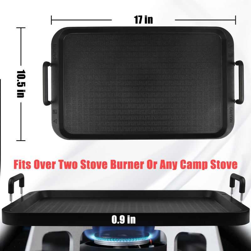 CukAid Flat Top Griddle for Stovetop,Camping Griddle/Cookware, Flat Top Grill,Non-Stick Griddle Grill Pan, Stove Top Grille,Aluminum Material, Dishwasher Safe - Image 2