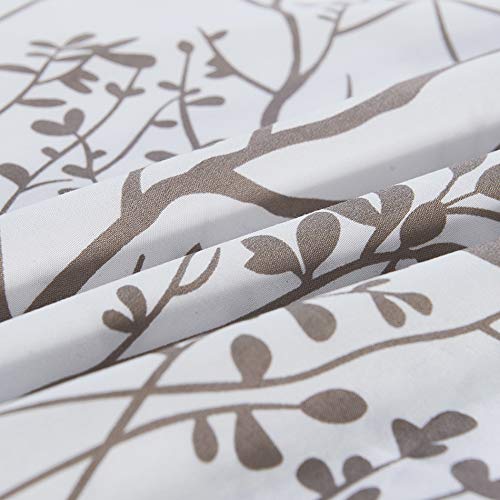 Vaulia Soft Microfiber Duvet Cover Set, Print Tree Branches Pattern White and Brown Color - King Size 3 Piece Set (1 Duvet Cover 2 Pillow Shams) - Image 5