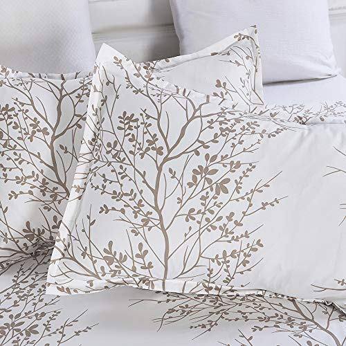 Vaulia Soft Microfiber Duvet Cover Set, Print Tree Branches Pattern White and Brown Color - King Size 3 Piece Set (1 Duvet Cover 2 Pillow Shams) - Image 4