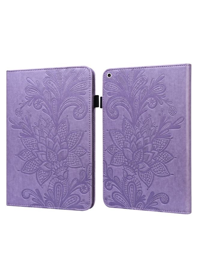 Case Cover Lace Flower Embossing Pattern Horizontal Flip Leather Case with Holder & Card Slots & Wallet & Photo Frame & Sleep / Wake-up Function For iPad 9.7 2018 / 9.7 2017 / Air 2 / Air Purple