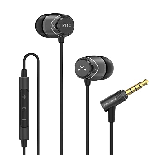 SoundMAGIC E11C Wired Earbuds with Microphone HiFi Stereo Earphones Noise Isolating in Ear Headphones Powerful Bass Tangle Free Cord Black - Image 1