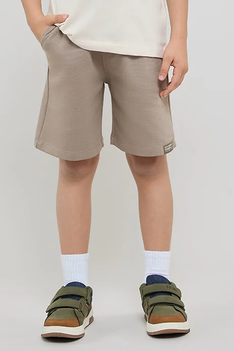 أر أند بي Solid Shorts with Drawstring Waist
