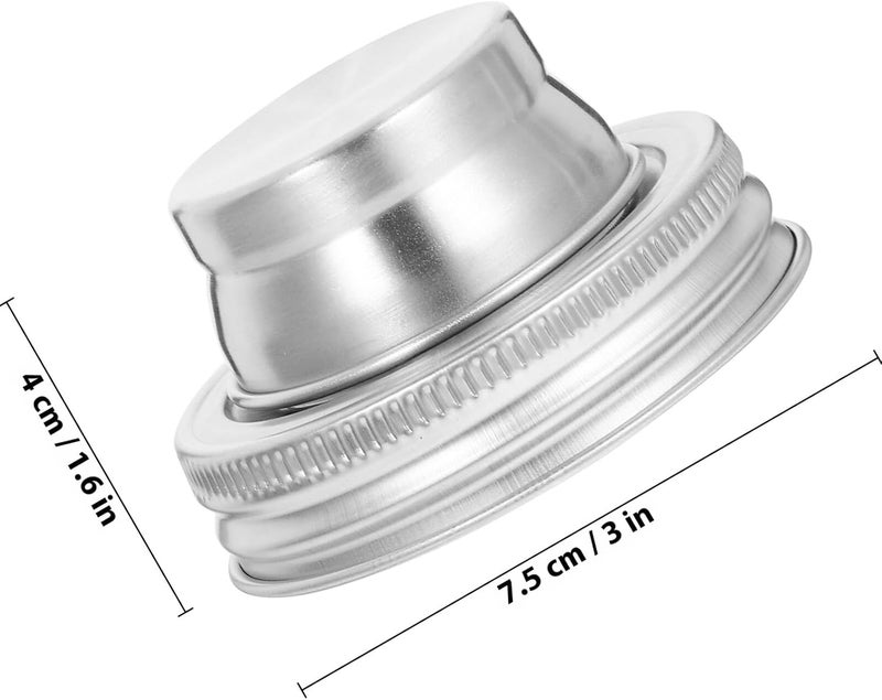 FUOYLOO Jar Shaker Lids, Stainless Steel 304 Material, Practical Cocktail Bottle Lids, Suitable for Kitchen and Bar Use, Quart Jar Compatible for Seasoning and Drinks - Image 2