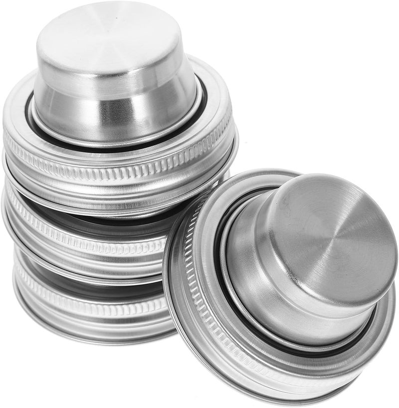FUOYLOO Jar Shaker Lids, Stainless Steel 304 Material, Practical Cocktail Bottle Lids, Suitable for Kitchen and Bar Use, Quart Jar Compatible for Seasoning and Drinks - Image 1