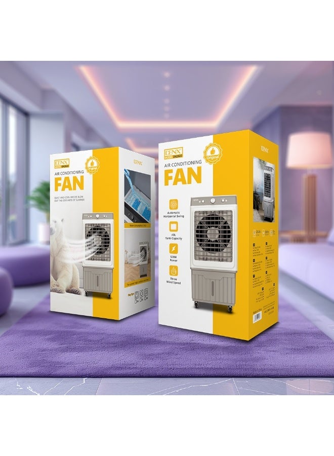 40L 120W Portable Water-Powered Desert Air Conditioner, White/Grey