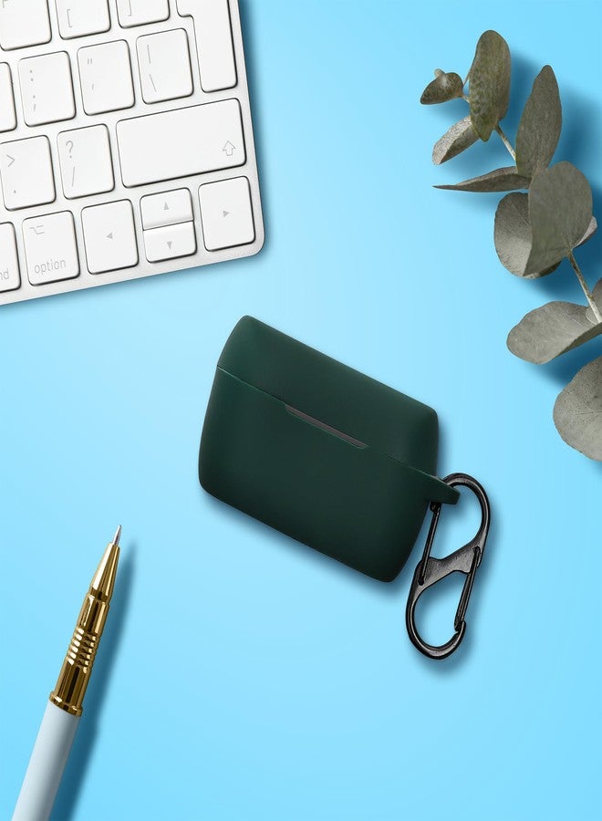 kwmobile حافظة kwmobile متوافقة مع Jabra Elite 3 / Elite 2 - غطاء سيليكون لحامل سماعات الأذن - أخضر داكن - Image 3